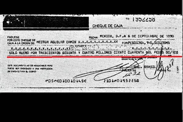 Estos son los cheques que Salinas pagó a Héctor Aguilar Camín