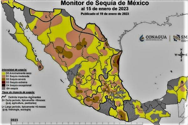 44% de México anormalmente seco, 35% con algún tipo de sequía