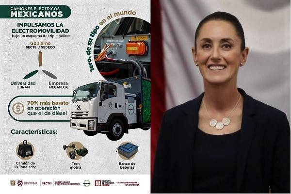 Sheinbaum lanza camiones eléctricos mexicanos, orgullo nacional