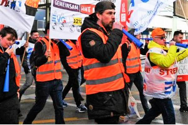 Alemania paralizada por huelga en trenes, aviación y transporte público