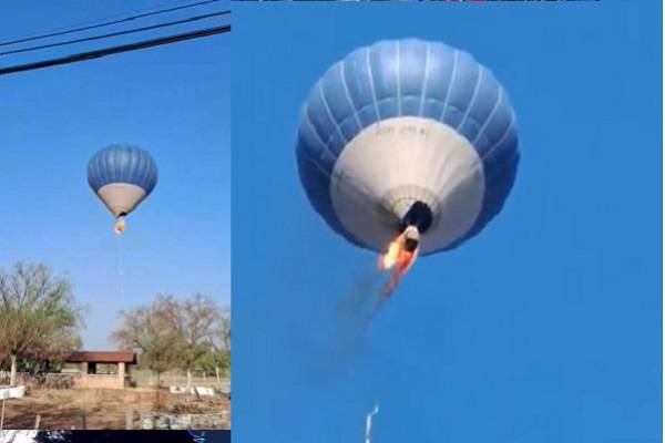 Tragedia por incendio de globo aerostático en pleno vuelo en Teotihuacán