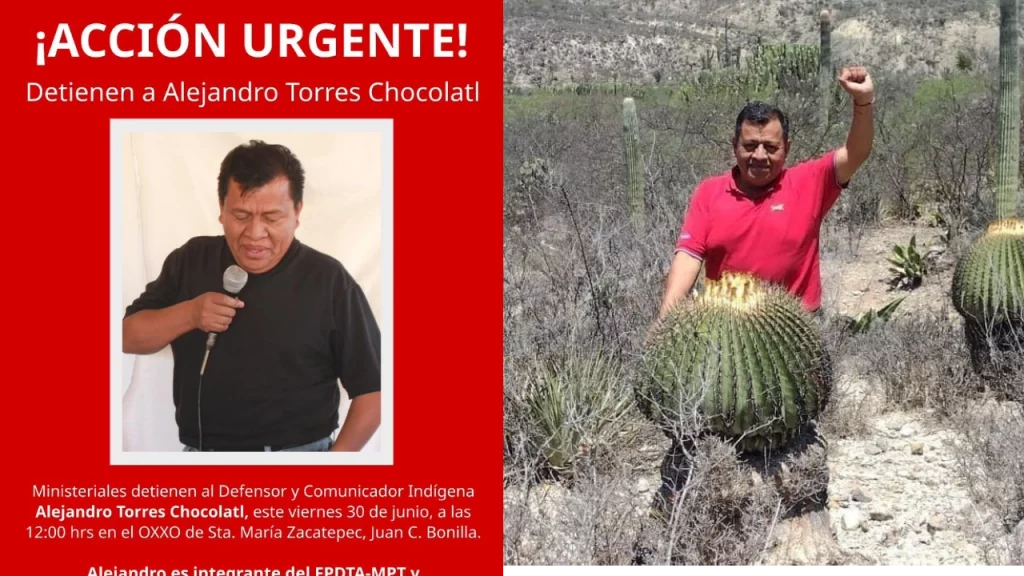 El activista mexicano, Alejandro Torres Chocolatl, habría sido detenido de forma arbitraria, reportaron varios colectivos de Derechos Humanos a través de redes sociales.