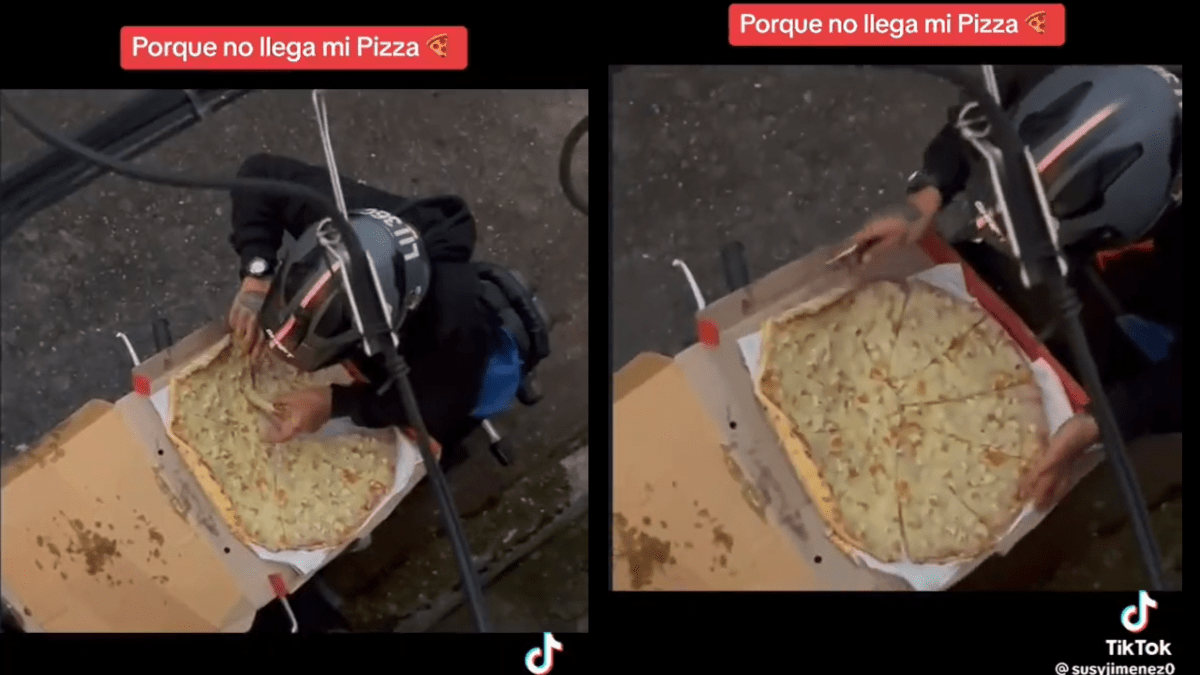 Repartidor Es Sorprendido Comiendo Y Manipulando Pizza Antes Entregarla 