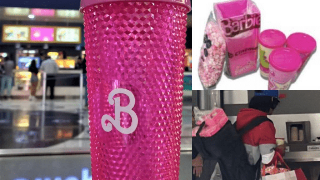 Usuarios han evidenciado que tanto el vaso como la palomera de Barbie se encuentran a la venta en diferentes plataformas por hasta cinco veces más del costo en los cines.