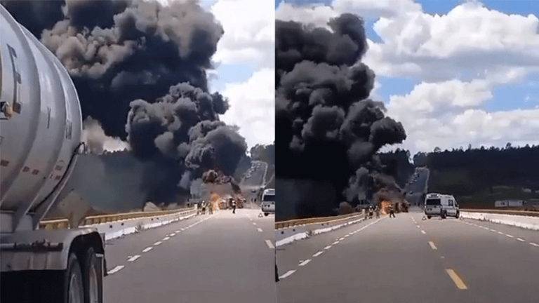 Explota pipa en supercarretera Durango-Mazatlán