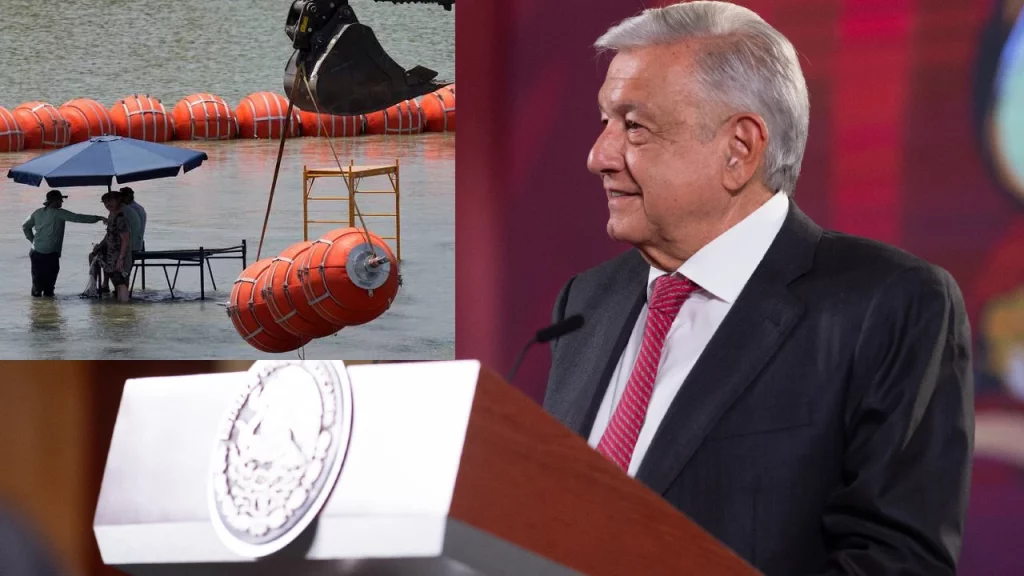 El presidente AMLO cuestionó el actuar del gobernador de Texas, Greg Abbott, quien ha colocado boyas en la frontera con México y ya cobró la vida de un migrante.