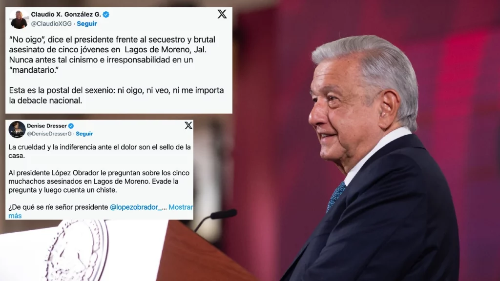 Tras decir que el presidente AMLO se burló del caso Lagos de Moreno, Jalisco, la oposición armó nado sincronizado con medios sobre caso Lagos de Moreno.