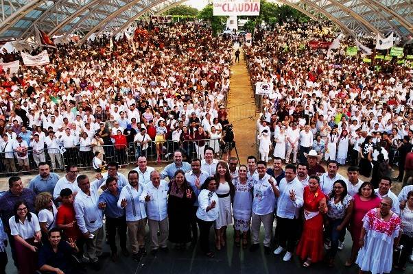 ‘’Hoy Campeche significa honestidad, después de tantos años de corrupción": Sheinbaum. Firman unidad centenares de personalidades y organizaciones
