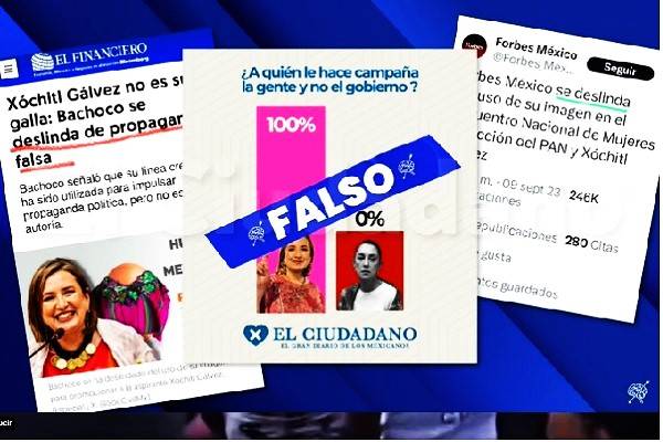 Xóchitl Gálvez acumula repulsas, a los desmentidos de Bachoco y Forbes se suma El Ciudadano de México y Chile que niegan supuesta encuesta favorecedora
