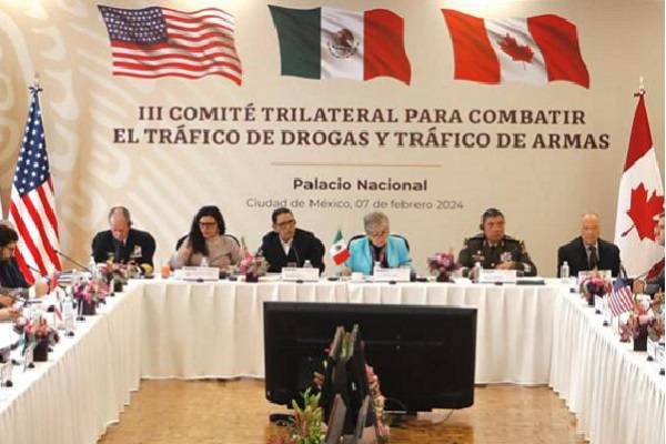 Representantes de alto nivel de Canadá, México y EE.UU en Palacio Nacional para continuar delineando estrategia en favor de la seguridad en la región