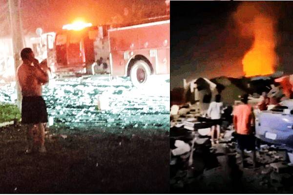 Explosión en la colonia Los Fresnos de Valle Hermoso, Tamaulipas. Se registraron incendios y derrumbe de varios domicilios