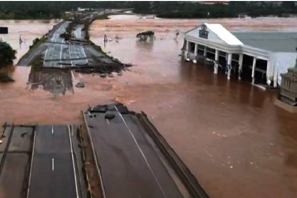 Brasil en alerta roja por fuertes lluvias y la probabilidad de inundaciones en la región del cauce del alto Uruguay en la frontera con Misiones, Argentina