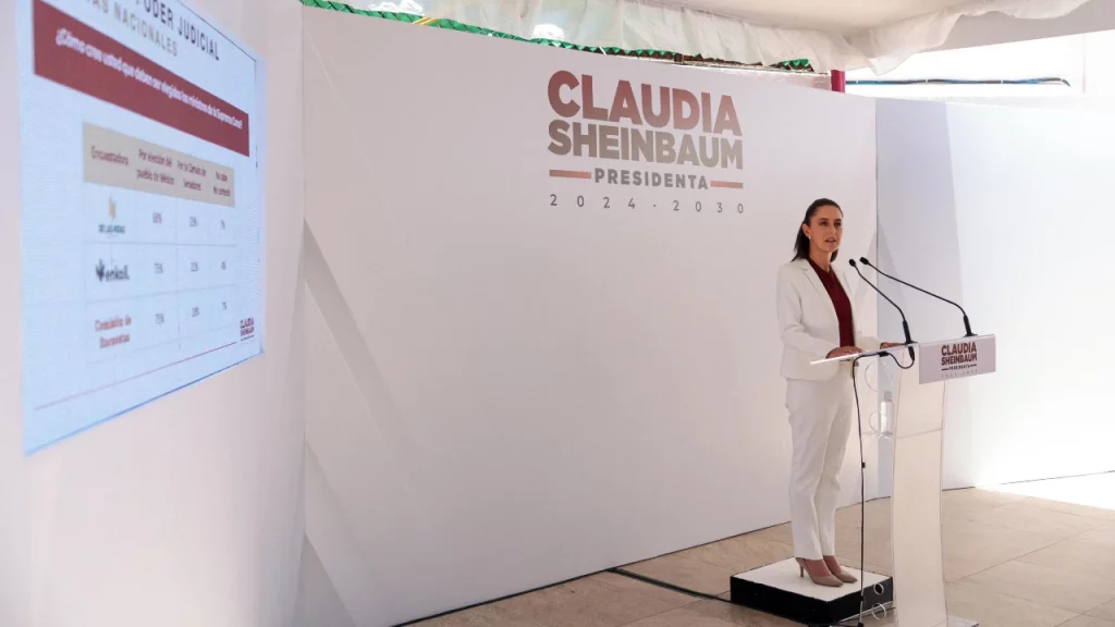 La virtual presidenta electa, Claudia Sheinbaum, reveló que la mayoría de las personas que hablaron en la encuesta mostraron el sentir popular sobre el Poder Judicial.