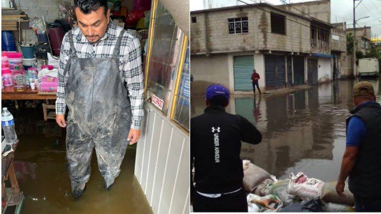 Varias casas de la colonia Arturo Montiel en Chimalhuacán, sufrieron afectaciones por el desbordamiento del Río de la Compañía.