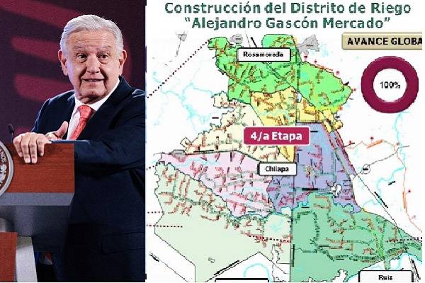 Con AMLO obras hidráulicas para riego en Sonora, Sinaloa y Nayarit. Incremento a la producción de alimentos. Incluido Plan de Justicia para pueblo yaqui