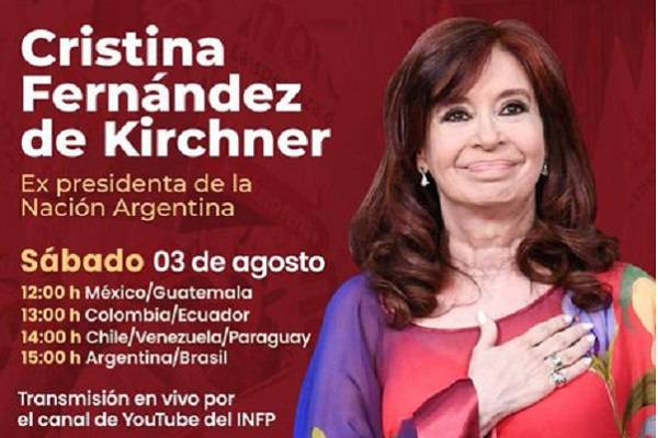 Cristina Kirchner arribó este viernes a la ciudad de México, donde mañana dará un discurso sobre la realidad política y electoral en América Latina, invitada por Morena