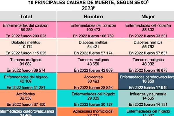 89.5% de defunciones por problemas de salud, 10.5% por causas externas como accidentes. Se acumulan 189 mil casos por arterias al corazón bloqueadas: Inegi