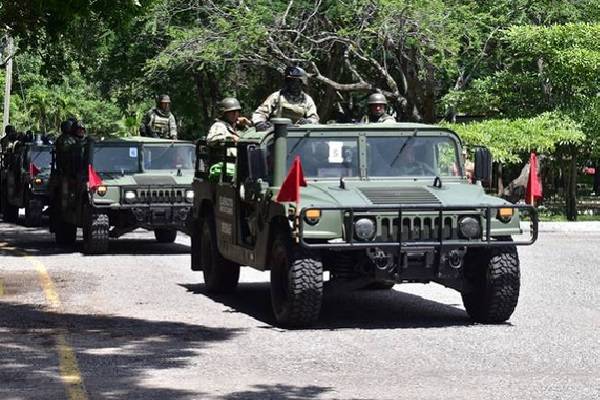 Decenas de efectivos de las fuerzas armadas de México realizan acciones de disuasión, prevención, patrullajes y reconocimientos en Chilpancingo