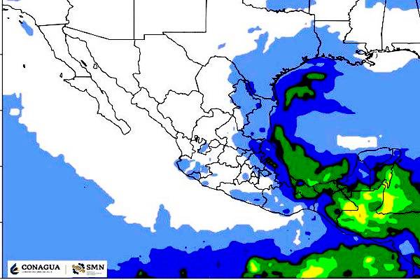 Del 31 y hasta el 3er día del año nuevo, frío, heladas, zonas con fuerte viento y oleaje. Lluvias relevantes en península de Yucatán, Tabasco y Chiapas