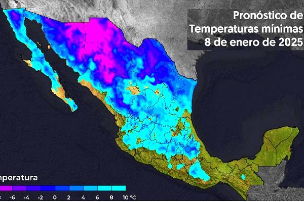 Tormenta invernal y frente frío 21: Lluvias de muy fuertes a intensas. Temperaturas inferiores a 15º con heladas en zonas montañosas de Chihuahua y Durango