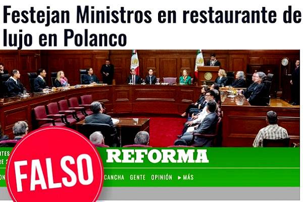 Falso de toda falsedad que nuevos ministros de Suprema Corte hayan ido a festejar a lujoso restaurante en Polanco. Reforma debe disculparse: Sheinbaum