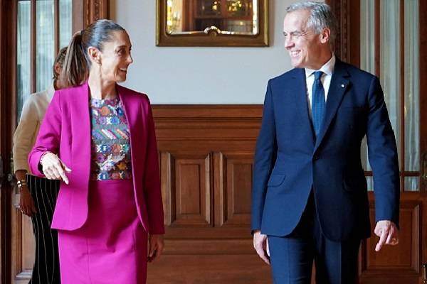 Fortalecemos la amistad entre naciones por el bien de nuestros pueblos: Sheinbaum. Ceremonia en Patio de Honor a primer ministro de Canadá