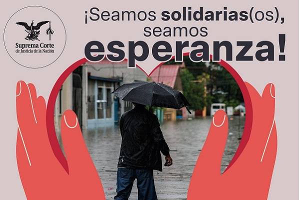Ministros donarán parte de su salario para afectados por lluvias. Centros de acopio en sedes de la Suprema Corte (Pino Suárez y Revolución)