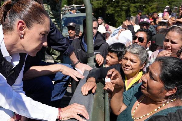 Sheinbaum inicia censo de afectados. Apertura de caminos y labores de emergencia en Veracruz, Hidalgo, Puebla, Querétaro y San Luis