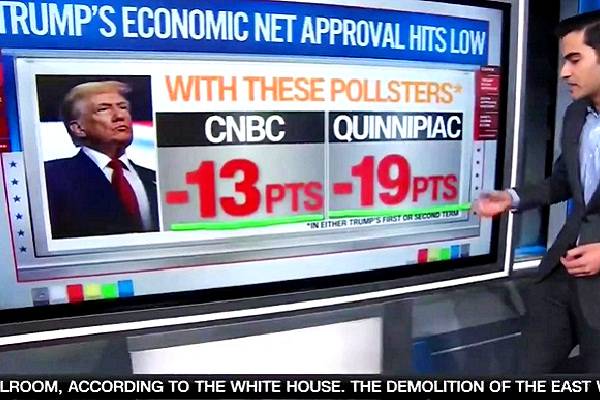 Trump con histórica baja calificación en materia económica