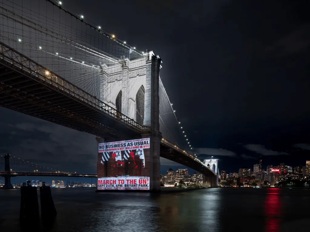 Foto: Protesta. Puente de Brooklyn