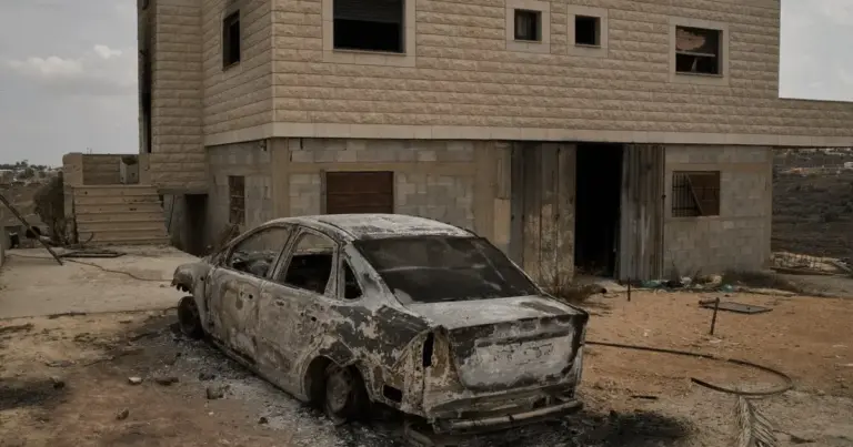 Foto: Coche perteneciente a la familia Tubasi. Ap